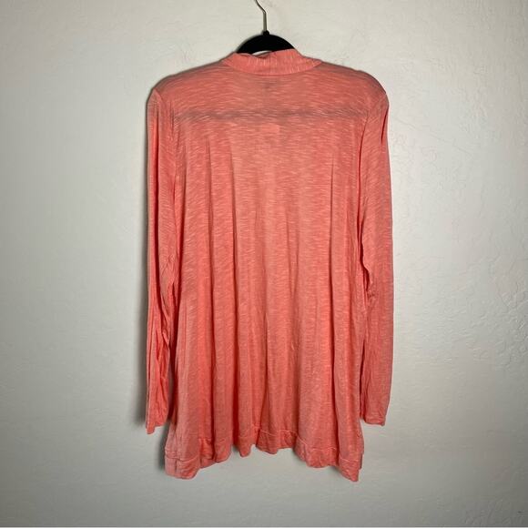 Torrid Coral Curved Cardigan Slub Cocoon Cardigan Open Front Sweater 2X NWT - Picture 7 of 14